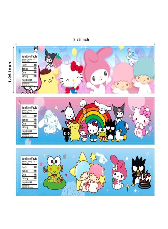 fancigo 24PCS Kitty and Friends Water Bottle Labels 8.5” x 2” - Image 3
